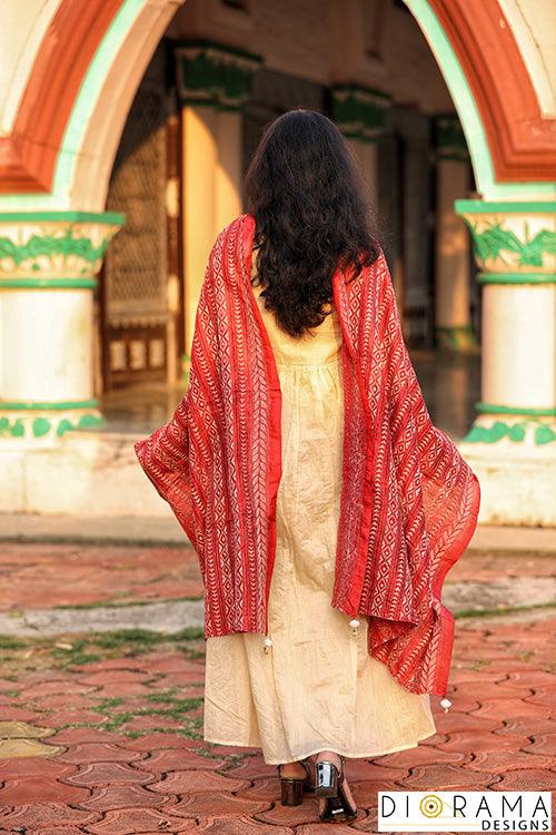 Kantha Stitch Hand-Embroidered Dupatta