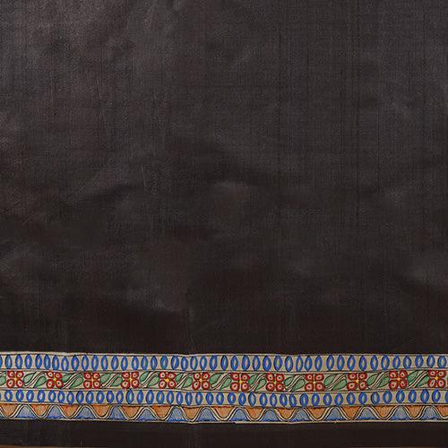 Madhubani Hand-painted Radha Krishna Tussar Silk Saree