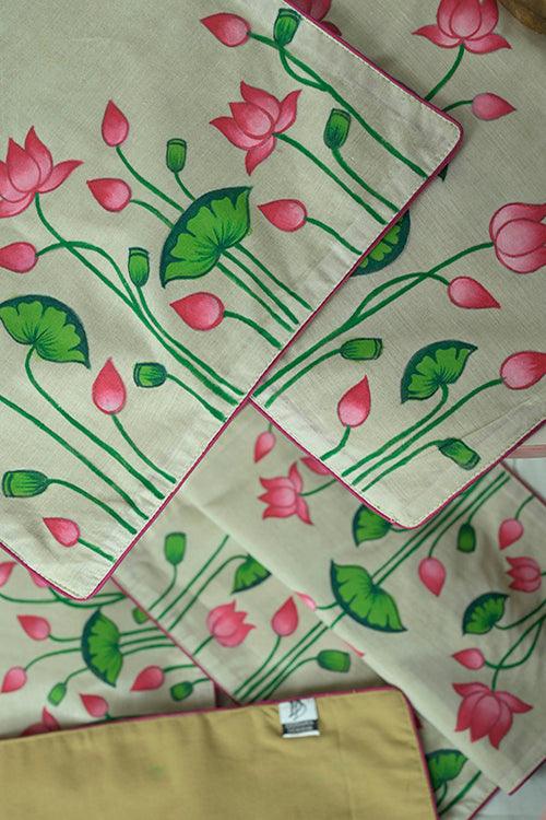 Handpainted Pichwai Chanderi Silk Table Mats