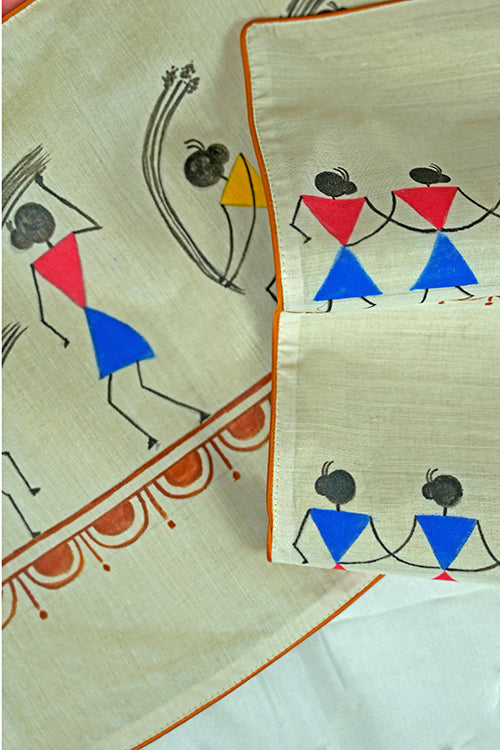 Madhubani Handpainted Chanderi Table Mats