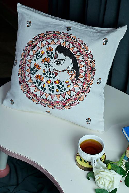 Diorama Designs "Charm" Handpainted Cotton Cushion Cover