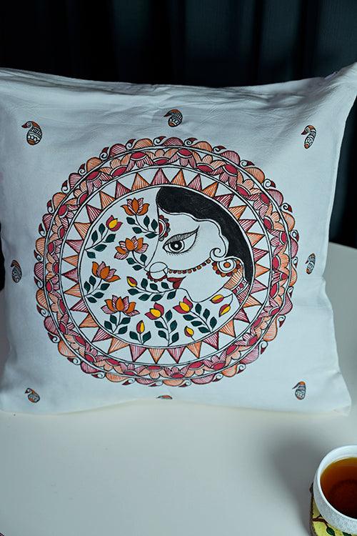 Diorama Designs "Charm" Handpainted Cotton Cushion Cover