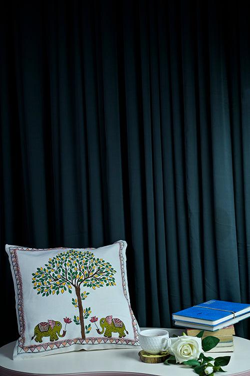 Diorama Designs "Woodland" Handpainted Cotton Cushion Cover