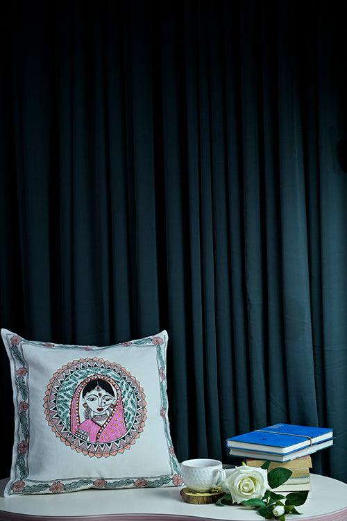 Diorama Designs "FolkArt" Handpainted Cotton Cushion Cover