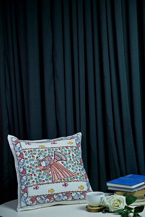 Diorama Designs "Earth" Handpainted Cotton Cushion Cover