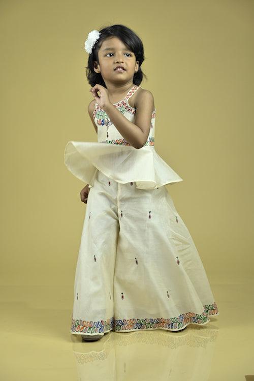 Diorama Designs "Artistic" Handpainted Palazzo & Peplum Top Set