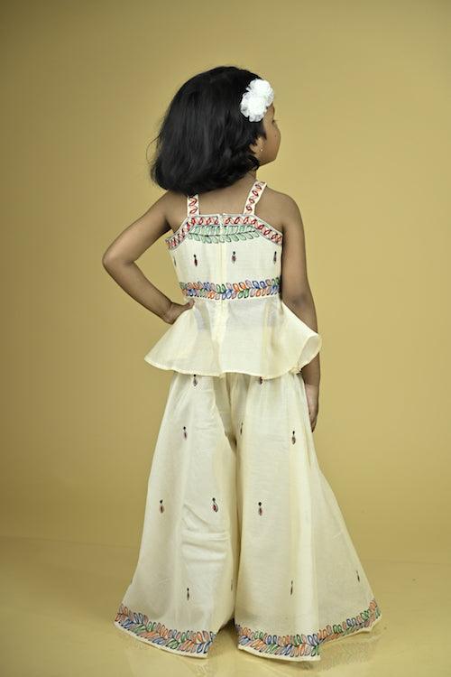 Diorama Designs "Artistic" Handpainted Palazzo & Peplum Top Set