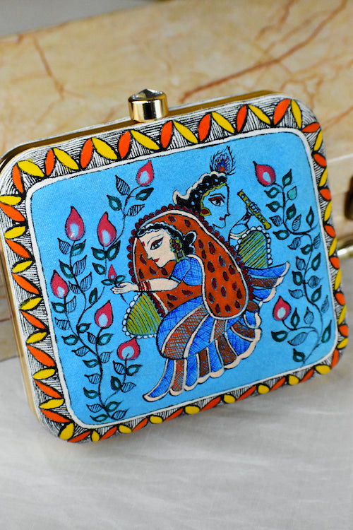 Radhe Krishn Handpainted Clutch