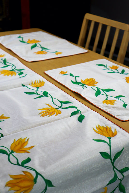 Madhubani Handpainted Chanderi Table Runner