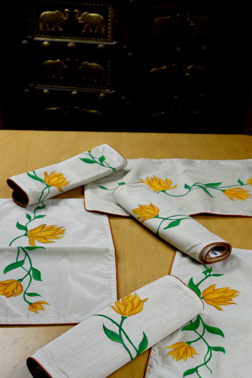 Madhubani Handpainted Chanderi Table Mats