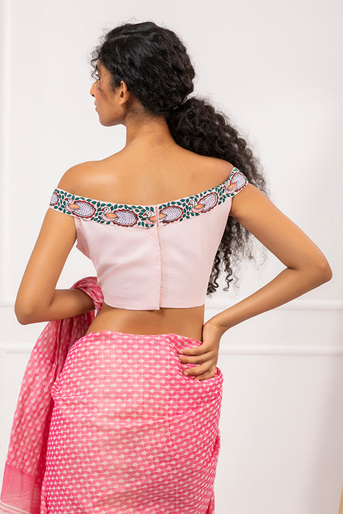 "Feathered Grace" Handpainted Blouse