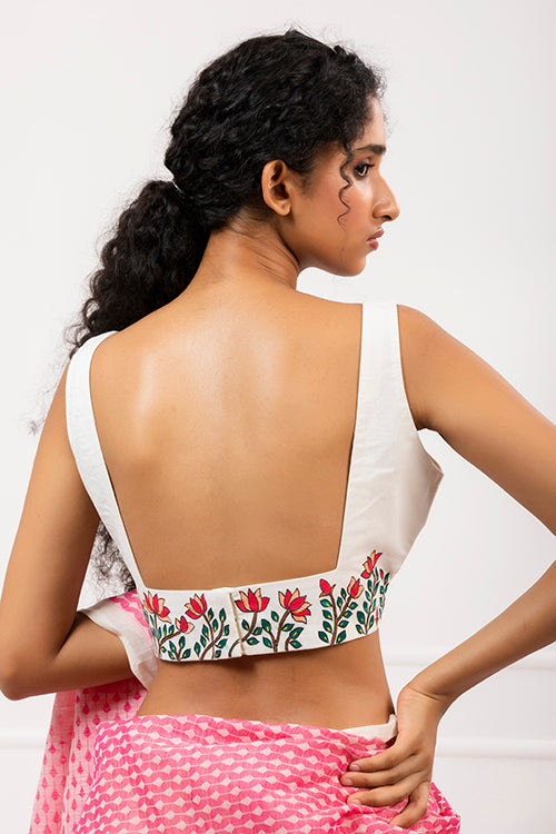 "Lotus Whisper" Handpainted Blouse