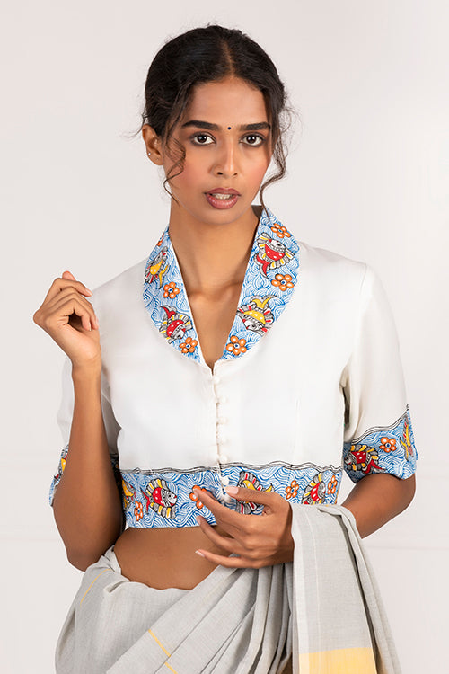 "Panihaar" Handpainted Blouse
