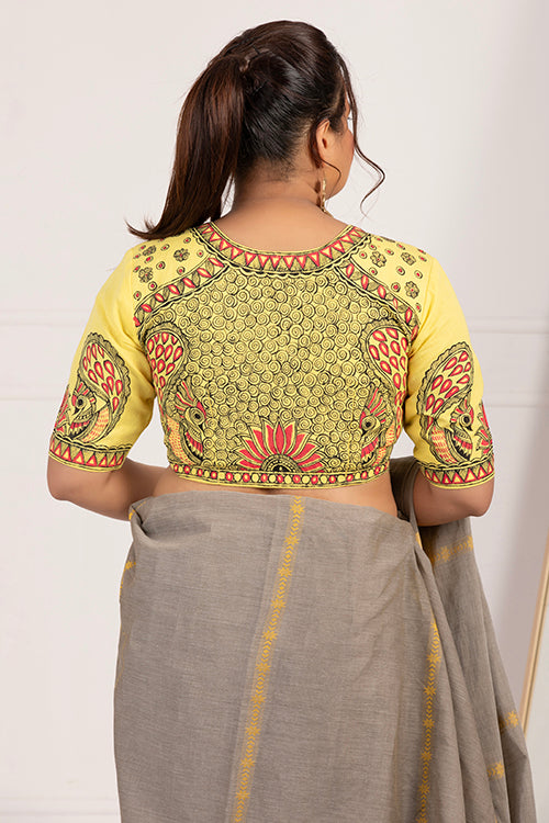 "Vanamayuri" Handpainted Blouse