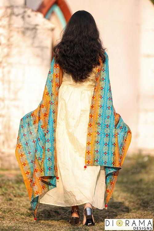 Kantha Stitch Hand-Embroidered Dupatta