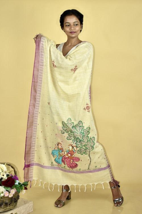Pattachitra Handpainted Nratya Utsav Dupatta