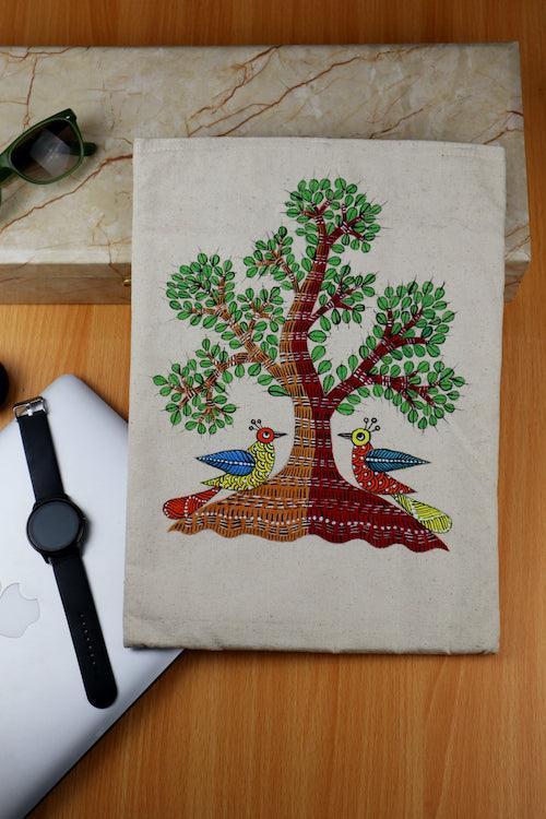 Gond Folk Art Handpainted Laptop Sleeve