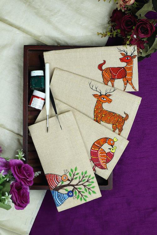 Jute Hanpainted Gond Art Envelope - Set of 4