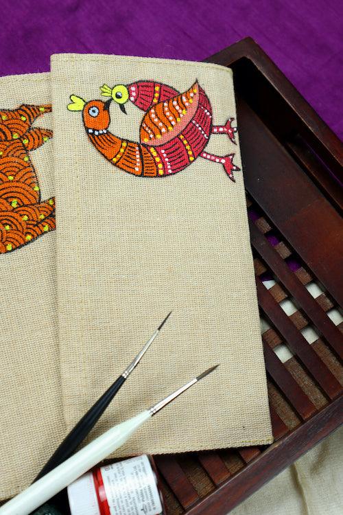 Jute Hanpainted Gond Art Envelope - Set of 4