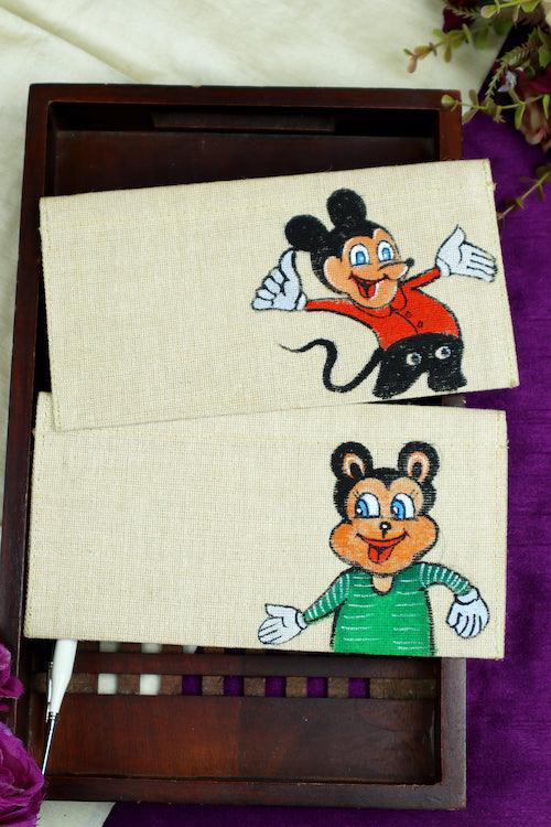 Jute Hanpainted Whimsical Wonders Envelope - Set of 4