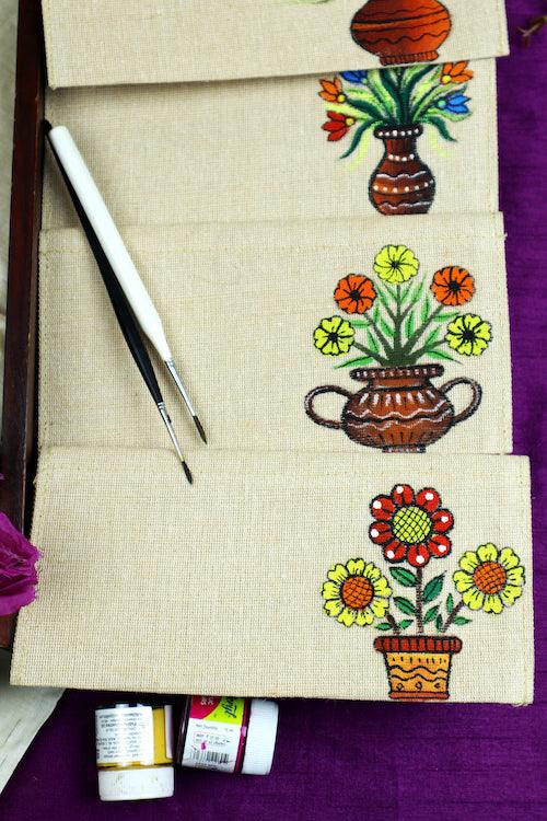 Jute Hanpainted Blossoming Surprises Envelope - Set of 4