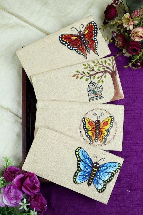 Jute Hanpainted Free Paradise Envelope - Set of 4