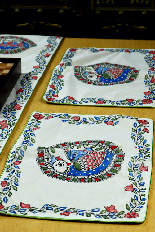 Madhubani Handpainted Chanderi Table Mats
