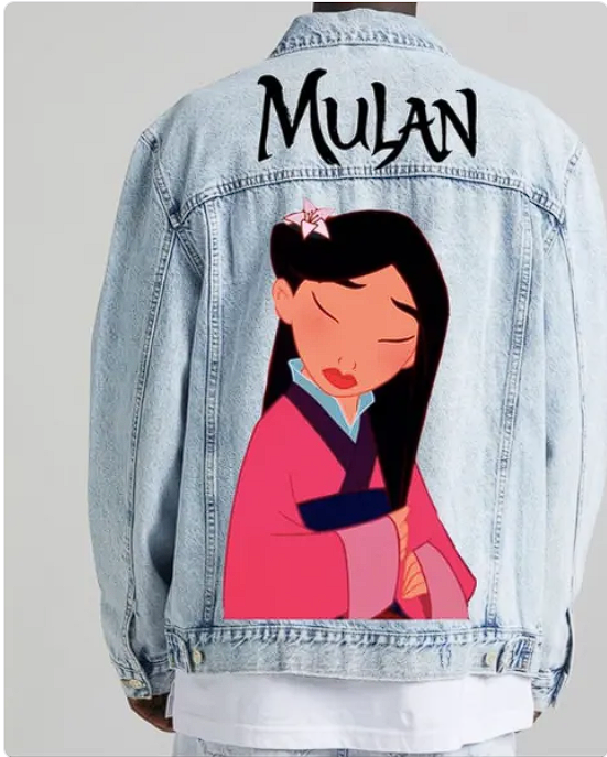 Warrior Princess: Handpainted Mulan Girl Denim Jacket