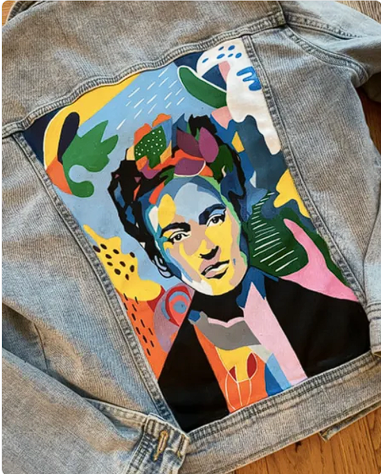 Vibrant Expression: Multicolor Unisex Customised Handpainted Denim Jacket