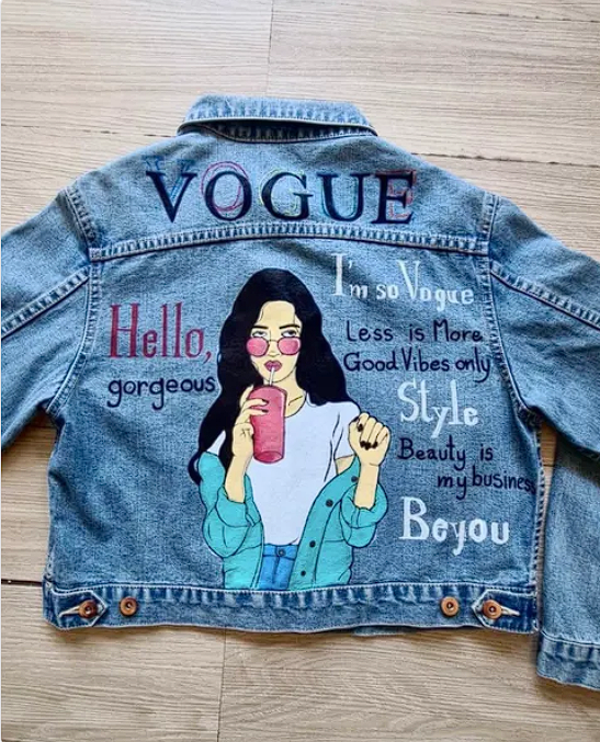 Vogue: Handpainted Customised Denim Jacket