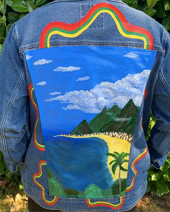 Nature Walk Multicolor Customized Denim Unisex Jeans Jacket