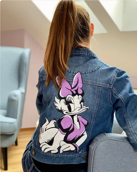 Daisy's Whimsy: Handpainted Denim Jacket