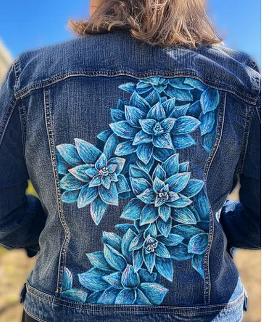 Artful Strokes: Handpainted Denim Jacket