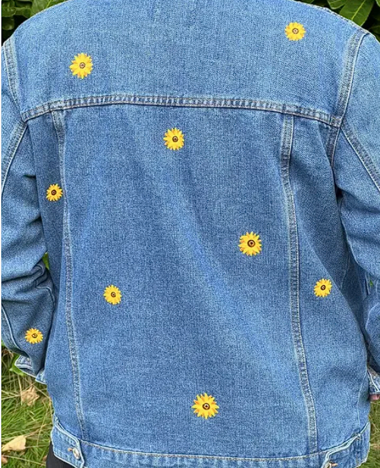 Blooming Beauty: Handpainted Denim Jacket