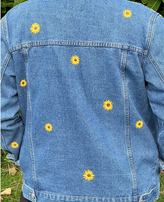 Blooming Beauty: Handpainted Denim Jacket