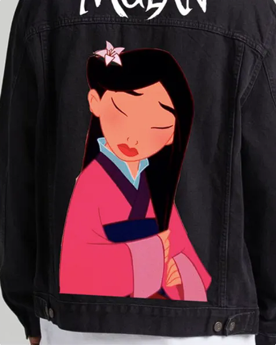 Warrior Princess: Handpainted Mulan Girl Denim Jacket