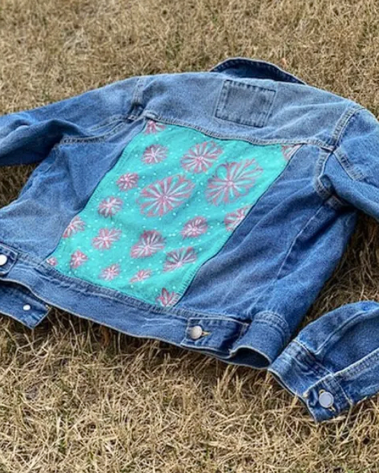 Abstract Handpainted Unisex Denim jacket