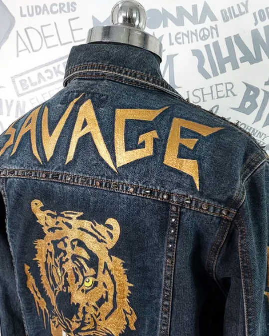 Fierce : Unisex Customised Handpainted Denim Jacket