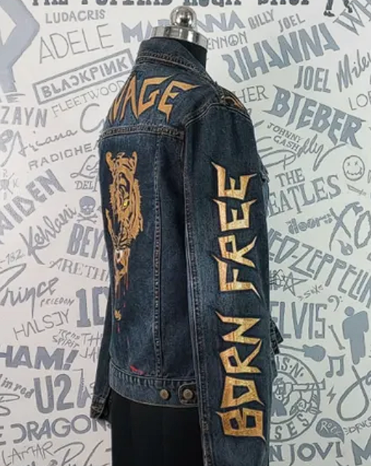 Fierce : Unisex Customised Handpainted Denim Jacket