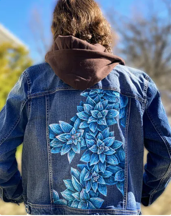 Artful Strokes: Handpainted Denim Jacket