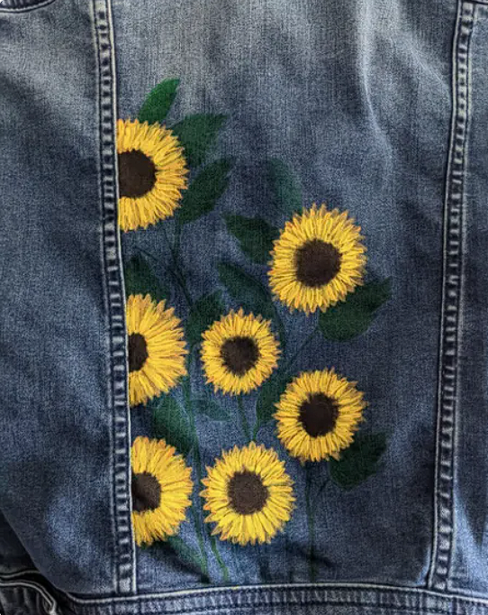 Blossoming: Handpainted Denim Jacket