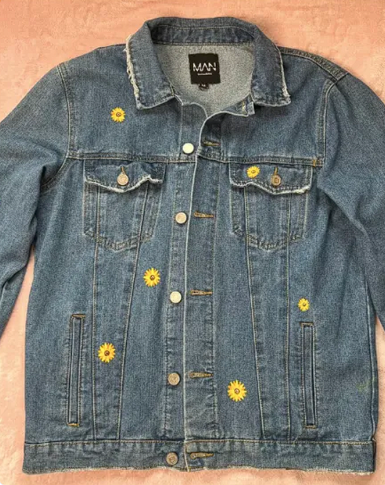 Blooming Beauty: Handpainted Denim Jacket