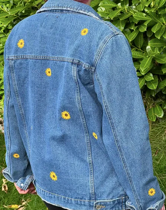 Blooming Beauty: Handpainted Denim Jacket