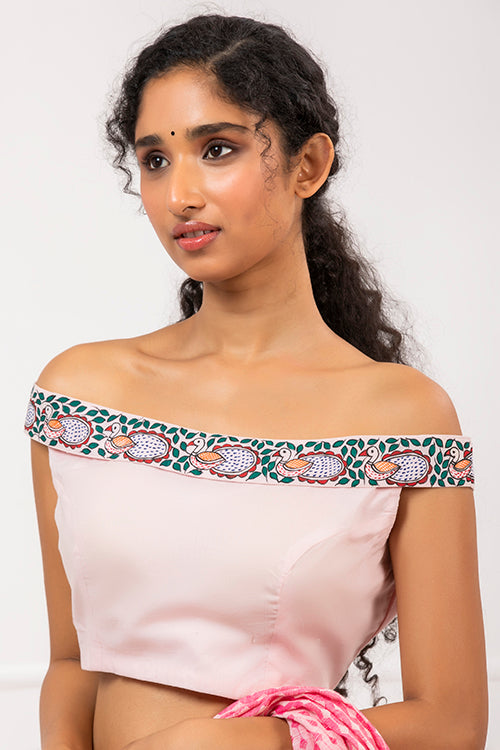 "Feathered Grace" Handpainted Blouse