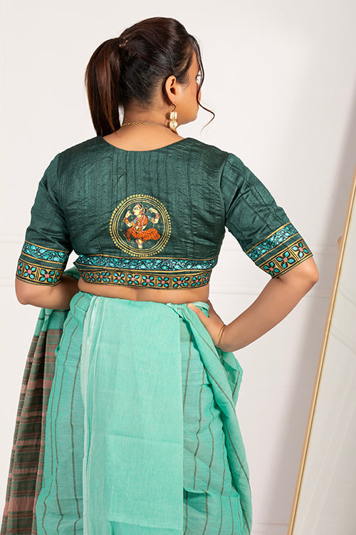 "Lekhini" Handpainted Silk Blouse