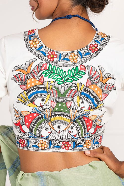“Neeranjali” Handpainted Blouse
