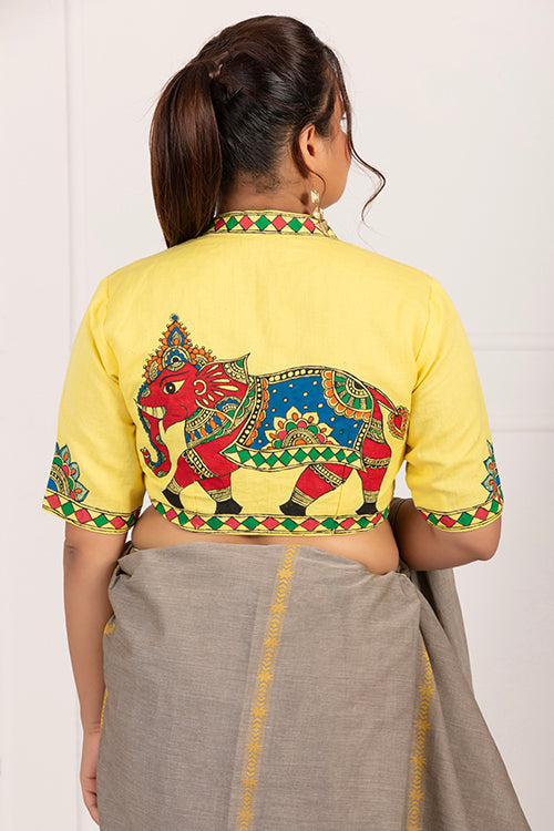 "Crowned Calm" Handpainted Blouse