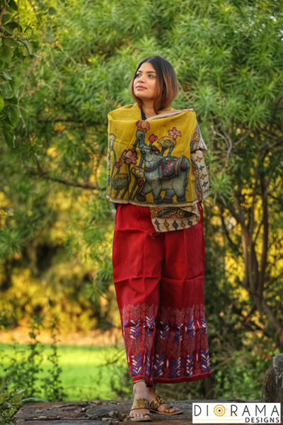 Kantha Stitch Hand Embroidered Cotton Palazzo