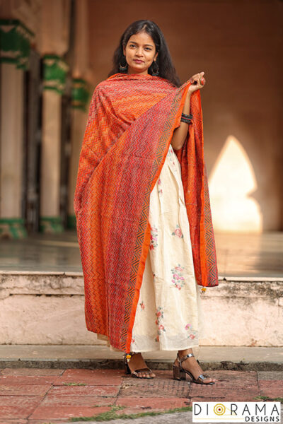 Kantha Stitch Hand-Embroidered Dupatta