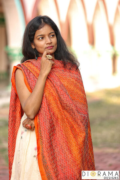 Kantha Stitch Hand-Embroidered Dupatta